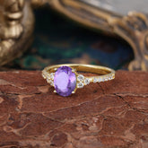 1.5 Carat Oval Cut Amethyst Engagement Ring Anniversary Gift